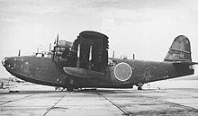 Aircraft Picture - A Kawanishi H8K Flying Boat ashore.