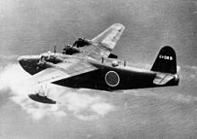 Aircraft Picture - An H8K in flight, before being shot down by a U.S. Navy PB4Y-1, 2 July 1944.