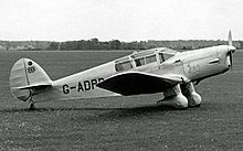 Aircraft Picture - Jean Batten's record-breaking D.3 Gull Six in 1954, named Jean on its cowling