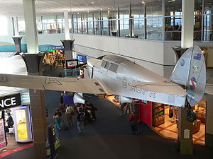 Airplane Picture - Jean Batten's Percival D.3 Gull Six on display at Auckland Airport