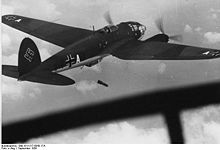 Airplane Picture - He 111P dropping bombs over Poland, September 1939