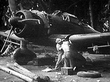 Airplane Picture - Aichi D3A2 during maintenance.