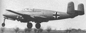 Warbird Picture - Heinkel He-280 V2.
Note missing engine cowlings. Early flights were carried out with cowlings removed in order to minimize the risk of fire as a result of dripping fuel.