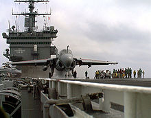 Airplane Picture - An A-6E Intruder prepares for launch aboard USS Enterprise.