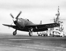 Airplane Picture - VA-174 AM-1 taking off from the USS Kearsarge in 1949