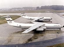 Airplane Picture - A lengthened C-141B in front of a C-141A