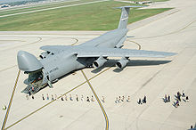 Airplane Picture - People in line to enter the 445th Airlift Wing's first C-5A Galaxy in 2005.