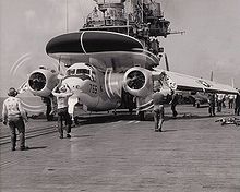 Airplane Picture - WF-2 of VAW-11 on the catapult of the USS Hancock in 1962.