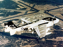 Airplane Picture - A Marine EA-6A Intruder over Cherry Point, 1978. The two-seat EA-6A would be followed by the more advanced four-seat EA-6B Prowler.