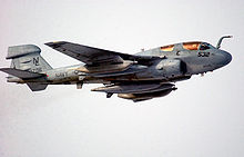 Airplane Picture - EA-6B Prowler takes off from Eielson AFB. Note the tint of the gold embedded in the canopy. The gold provides protection from electromagnetic interference and prevents some EM emissions