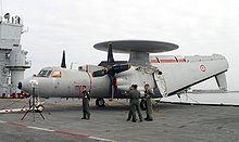 Airplane Picture - French Navy Hawkeye aboard the French aircraft carrier Charles De Gaulle.