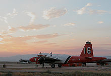 Airplane Picture - Aero Union P-2 Tanker 16 at Fox Field in 2003, without jet engines