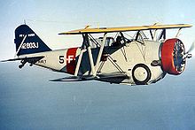 Airplane Picture - The U.S. Navy Grumman FF-1 N2803J in flight.