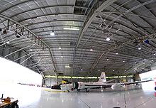 Airplane Picture - Panorama of Ellington field's hangar 990, with one of the two WB-57Fs inside.