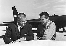 Airplane Picture - Kelly Johnson and Gary Powers in front of a U-2