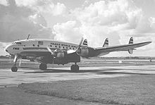 Airplane Picture - TWA L-749A Constellation at Heathrow in 1954 with an under fuselage 