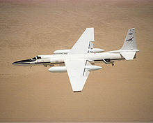 Airplane Picture - One of NASA's ER-2s in flight over the California desert. A NASA ER-2 set the world altitude record for its weight class