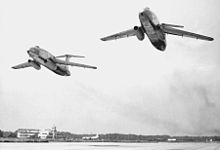 Airplane Picture - Both prototypes taking off in formation