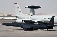 Airplane Picture - A U-2 taxis in front of an E-3 Sentry before a mission in 2010