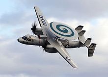 Airplane Picture - An E-2C Hawkeye, attached to the Screwtops of Carrier Airborne Early Warning Squadron VAW-123, performs a fly-by.