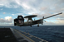 Airplane Picture - A U.S. Navy E-2C Hawkeye launches from USS John C. Stennis