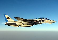 Airplane Picture - An F-14D(R) from VF-213 over Iraq on last Tomcat deployment with LANTIRN pod on starboard glovevane station and LGB underneath fuselage.