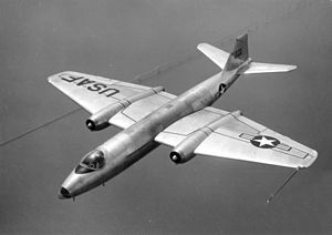 Warbird Picture - B-57A in flight over Chesapeake Bay, Maryland