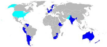 Airplane Picture - English Electric Canberra (dark blue) and B-57 (light blue) operators[18]