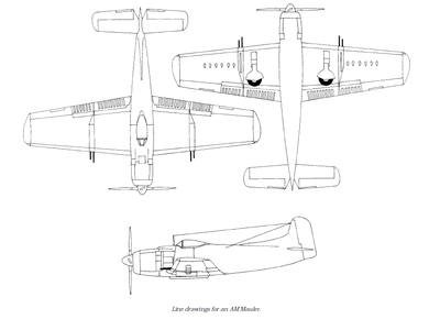 Airplane Picture - Line drawings for an AM-1.