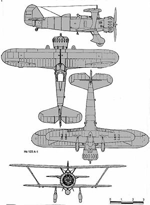 Airplane Picture - Henschel Hs 123 airplane drawing