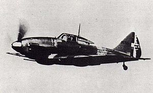 Airplane Picture - wartime photograph of a Re.2001 in flight c. 1943