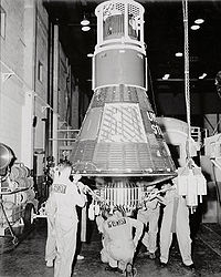 Airplane Picture - Mercury 8 spacecraft in Hangar S at Cape Canaveral