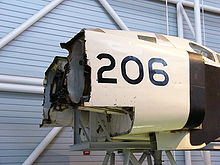 Airplane Picture - Avro CF-105 Arrow nose section at the Canada Aviation and Space Museum showing torch cut marks where the nose was severed.