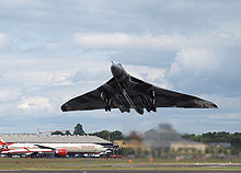 Airplane Picture - XH558 taking off; Farnborough international air show 2008