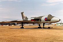 Airplane Picture - Avro Vulcan XL361 on display at CFB Goose Bay in 1988