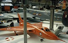 Airplane Picture - The second Avro 707A WZ736 displayed next to an Avro Shackleton at the Museum of Science & Industry in Manchester in 1985