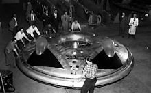 Airplane Picture - The first Avrocar being readied at the Avro factory c.1958