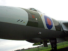 Airplane Picture - Avro Vulcan from Operation Black Buck at the National Museum of Flight, showing mission markings