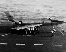 Airplane Picture - XF3H-1 prototype on the USS Coral Sea in 1953