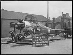 Airplane Picture - A RAAF Avro Mk II Cadet built Manchester U.K. (despite the signboard) and erected in Australia