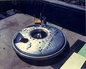 Warbird Picture - The Avrocar S/N 58-7055 (marked AV-7055) on its rollout.