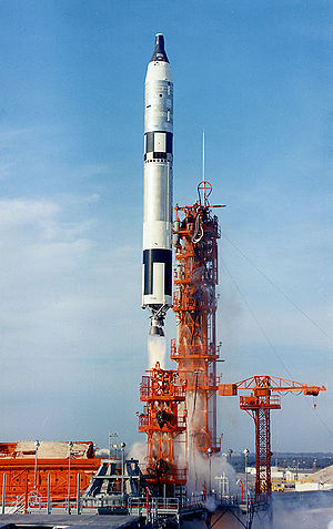 Airplane Picture - Liftoff of Gemini 6A from Pad 19 with astronauts Walter Schirra and Thomas Stafford aboard (15 December 1965)