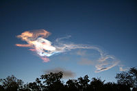 Airplane Picture - Multicolored afterglow of the STS-131 launch