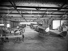 Airplane Picture - Interior of De Havilland aircraft factory, Rongotai, Wellington, 1939 or 1940