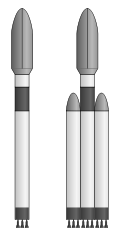 Airplane Picture - Falcon 9 (left) and Falcon 9 Heavy (right)