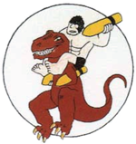 Airplane Picture - World War II emblem of the 327th Bombardment Squadron, featuring characters from the Alley Oop comic strip