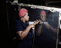Airplane Picture - A woman working on the Vengeance bomber at the Vultee plant in Nashville, Tennessee (1943)