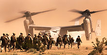 Airplane Picture - Marines prepare to board an MV-22 at Marine Corps Air Ground Combat Center Twentynine Palms in 2010.