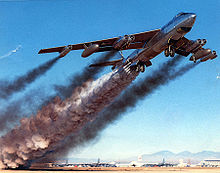 Airplane Picture - B-47 using JATO bottles to reduce takeoff distance