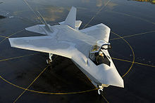 Airplane Picture - Boeing's JSF production mockup. Note the separate wing and tailplanes.